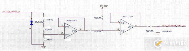 -10V+10V轉換到03.3V電壓的轉換電路