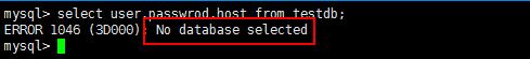 數據庫中出現no database selected是什么意思？