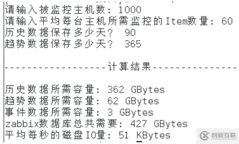 zabbix——計算所需數(shù)據(jù)庫空間