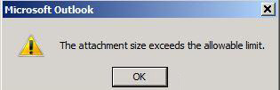 outlook提示郵件附件超出大小限制的解決方法