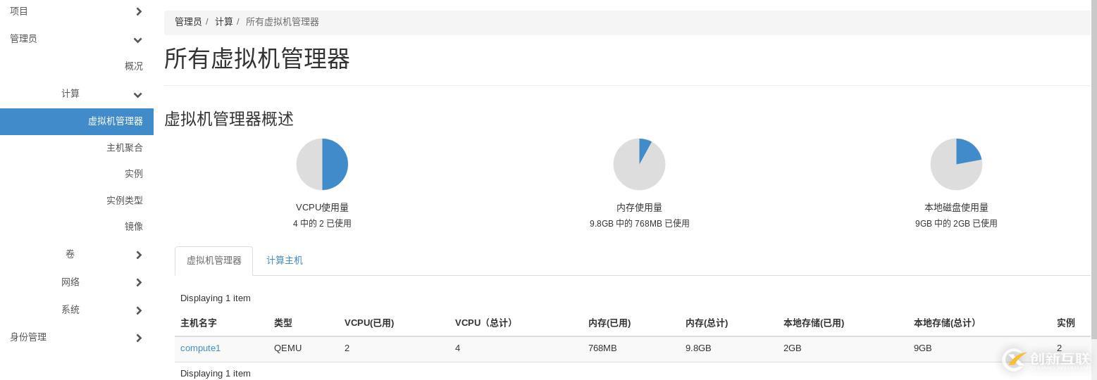 openstack學習-計算管理