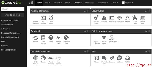 香港VPS面板ZPanel安裝教程及簡單的應用說明